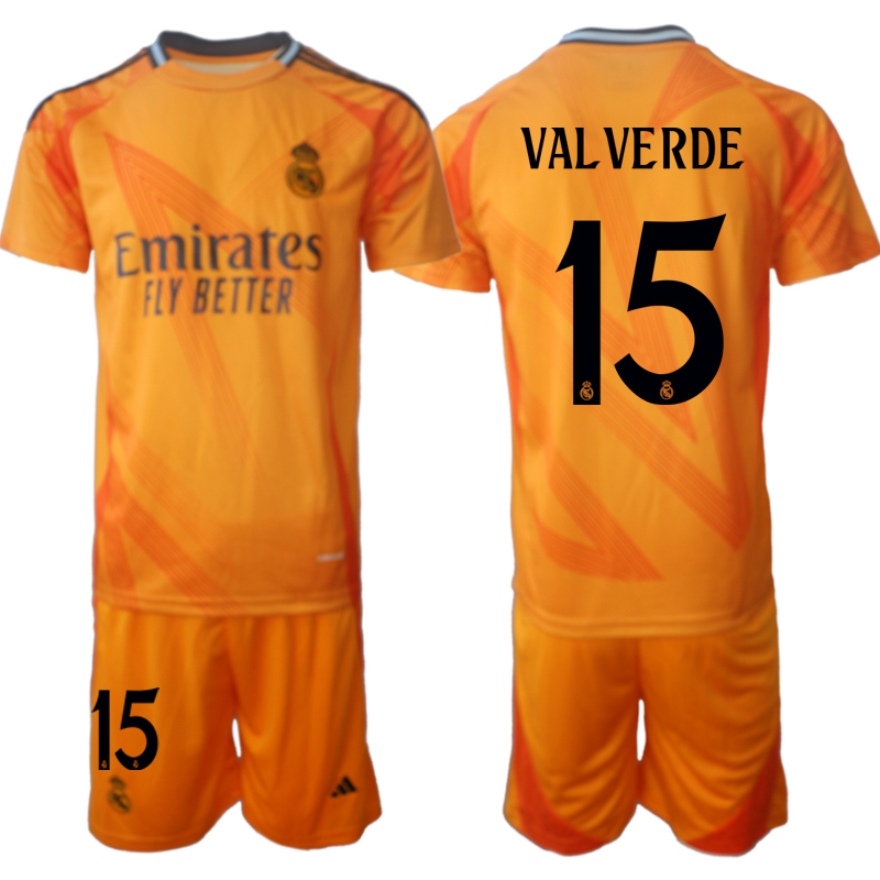 Men 2024-2025 Club Real Madrid away orange #15 Soccer Jersey->customized soccer jersey->Custom Jersey